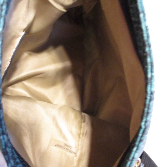 Coach Woman Medium Black Green Top Zip Pockets Shoulder Bag Hand Purse - Picture 6 of 10